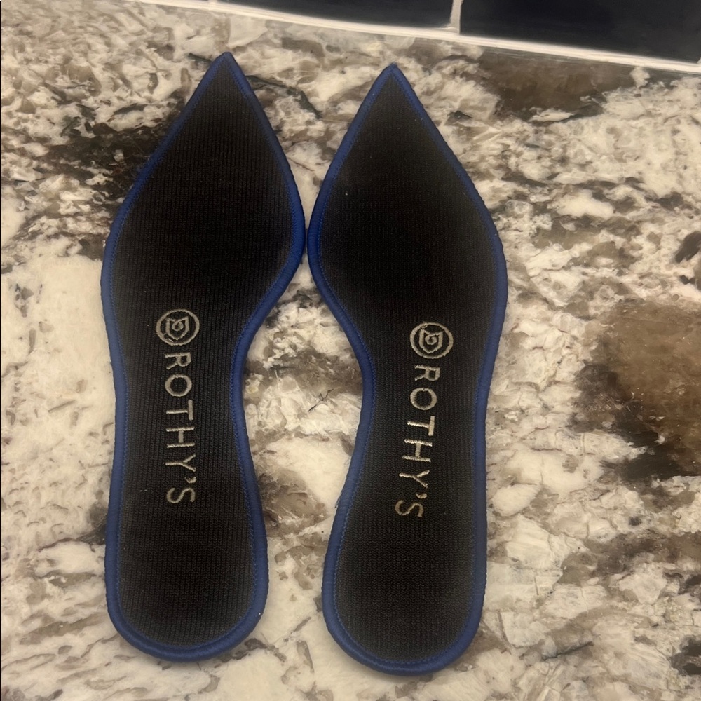 Rothy's The Point Women's Black/dk gray camo and Blue Flats - Picture 3 of 4